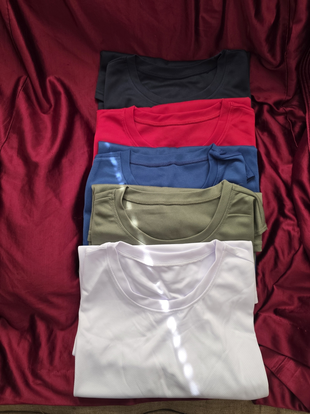 NEW- 5 Pack Men's XL Performance Muscle Shirt - Black, Red, Blue, Olive, White